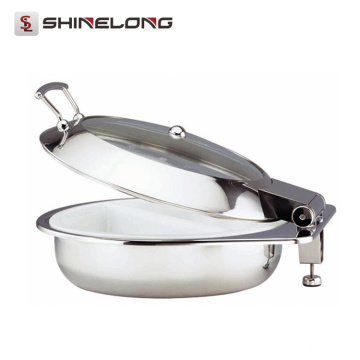 Professional Catering Restaurant Round Chafer Electric Roll Top Chafing Dish